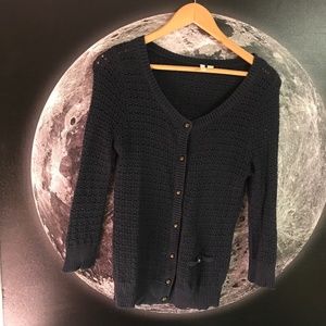 3/4 sleeve navy sweater